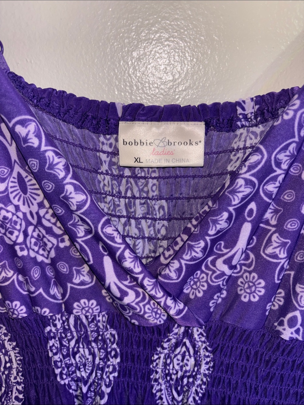 Bobbie Brooks Purple Paisley Maxi with Smocked Waistband - Picture 2 of 3